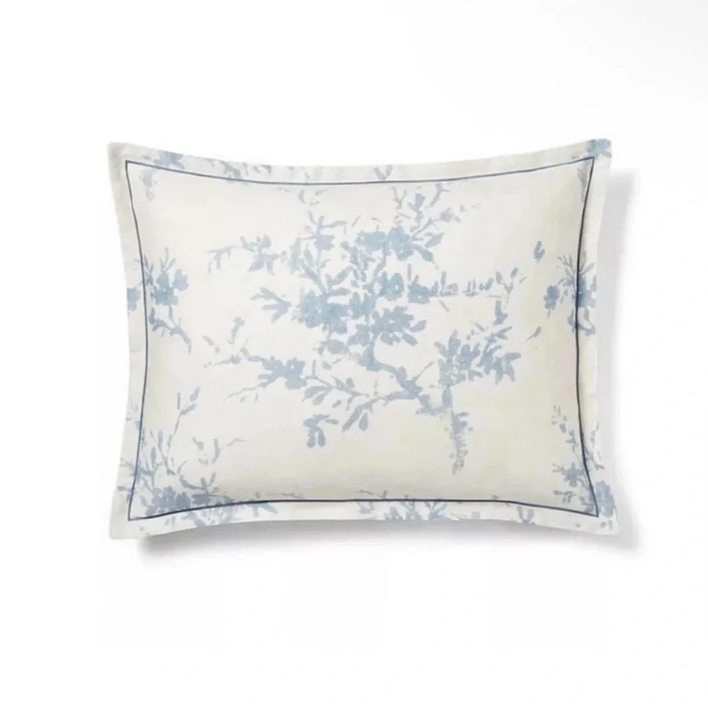 Ralph Lauren Reversible Cream/Blue Eva Duvet Cover 3-pc. Set